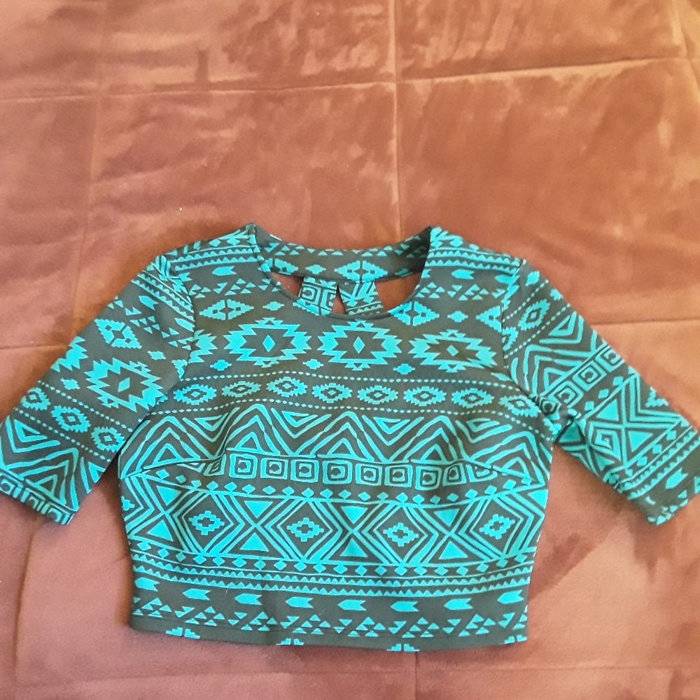 Forever 21 Patterned Knit Crop Top
